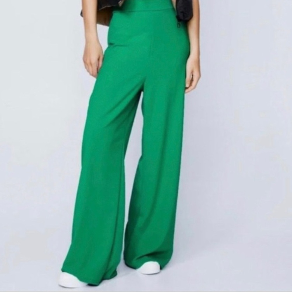 Nasty Gal Green Wide Leg Pants